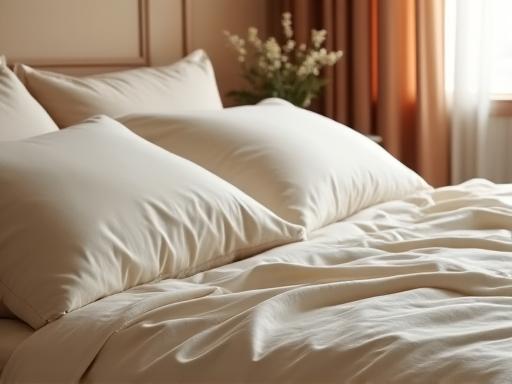 Biancheria da letto lussuosa in cotone organico, colori caldi naturali